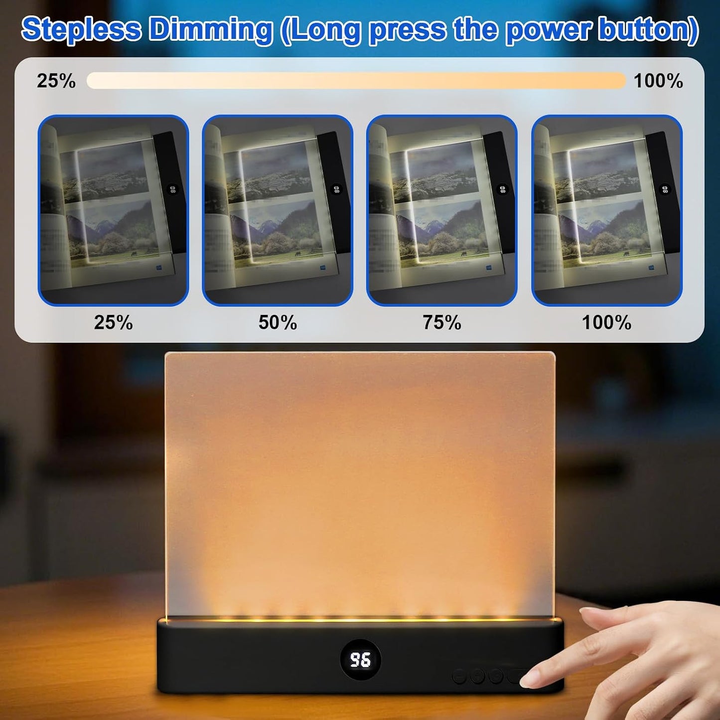 Rechargeable LED Book Light with 3 Color Modes & Timer - Perfect for Night Reading in Bed (Black, Compact Design)