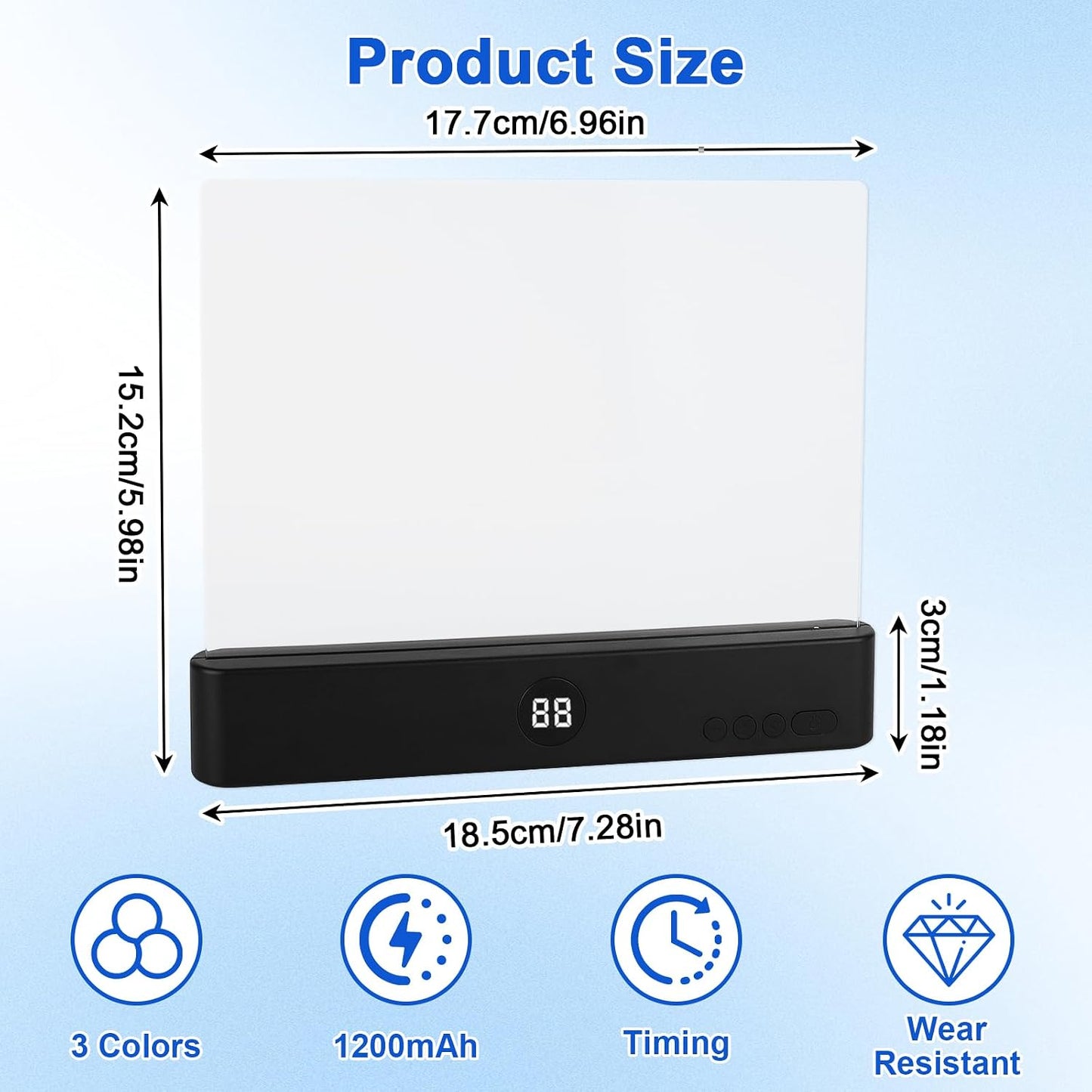 Rechargeable LED Book Light with 3 Color Modes & Timer - Perfect for Night Reading in Bed (Black, Compact Design)